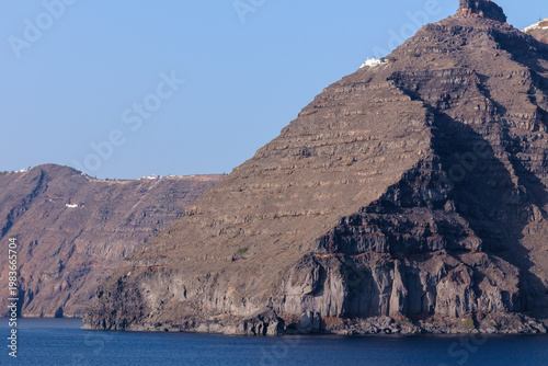View of the Skaros rock at Imerovigli in Santorini Greece