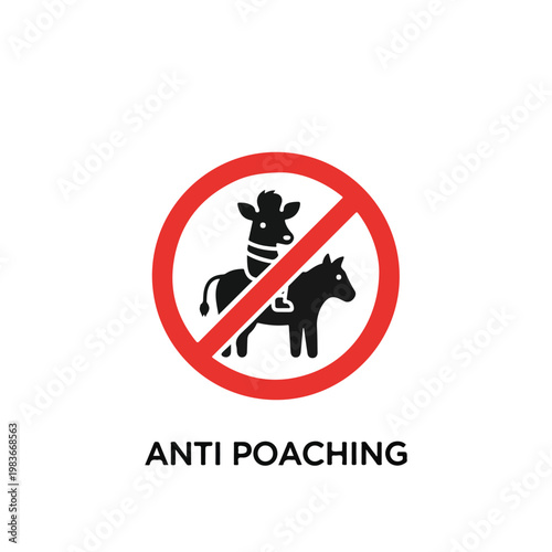Anti Poaching Symbol with Prohibited Animals