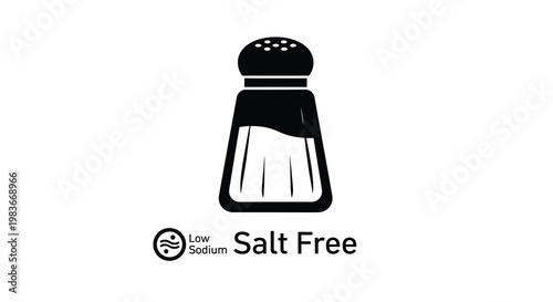 A black salt shaker graphic with text a minimalist silhouette