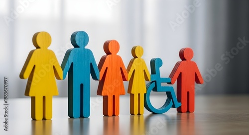 Diversity and Inclusion Concept Inclusive Group Holding Hands with Wheelchair User