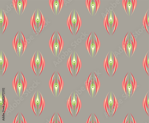 Stylish peacock ornament modern seamless pattern element. Vintage classical o...