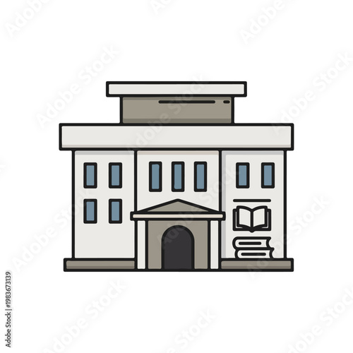 University Building with Books Icon