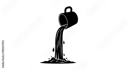 Black silhouette of pouring jug.