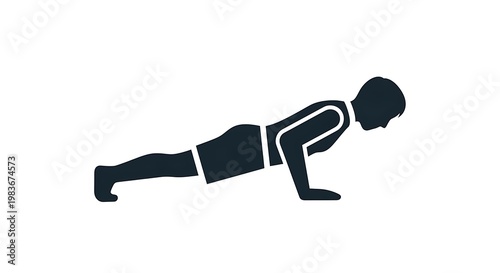 push-up icon, bodyweight exercise vector symbol isolated on white background