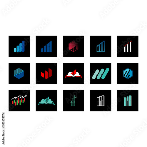Modern Business Financial Graph and Statistic Logo Bundle