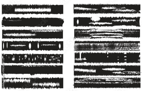 Φωτογραφία Set of brush strokes, pain grunge brush, ink rectangles, distressed paint stroke