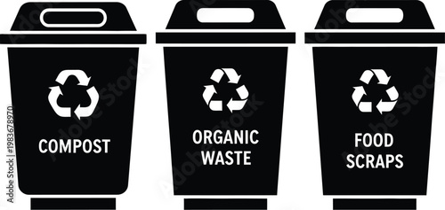 World environment day promoting waste segregation with compost organic and food scrap bins for a sustainable future