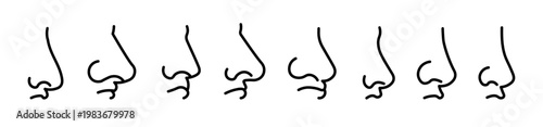 Nose line icon vector illustration. Nose smell human cartoon line icon.