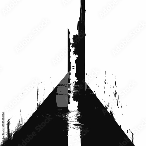 Abstract architectural perspective with harsh contrast and geometric shapes