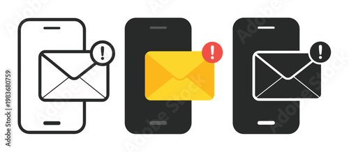 Scam alert icon, vector illustration of warning symbol for fraud detection, online scam protection, cybersecurity risk