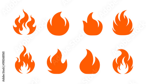 Fire flame vector hot icon. Fire abstract bonfire flammable background flame icon.