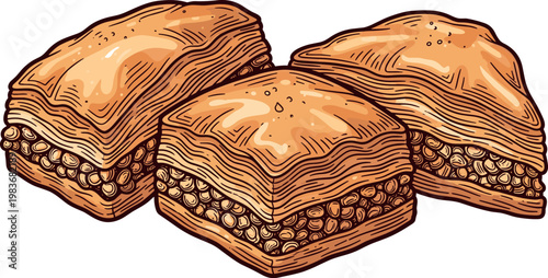 A delicious serving of savory meat pies on transparent background