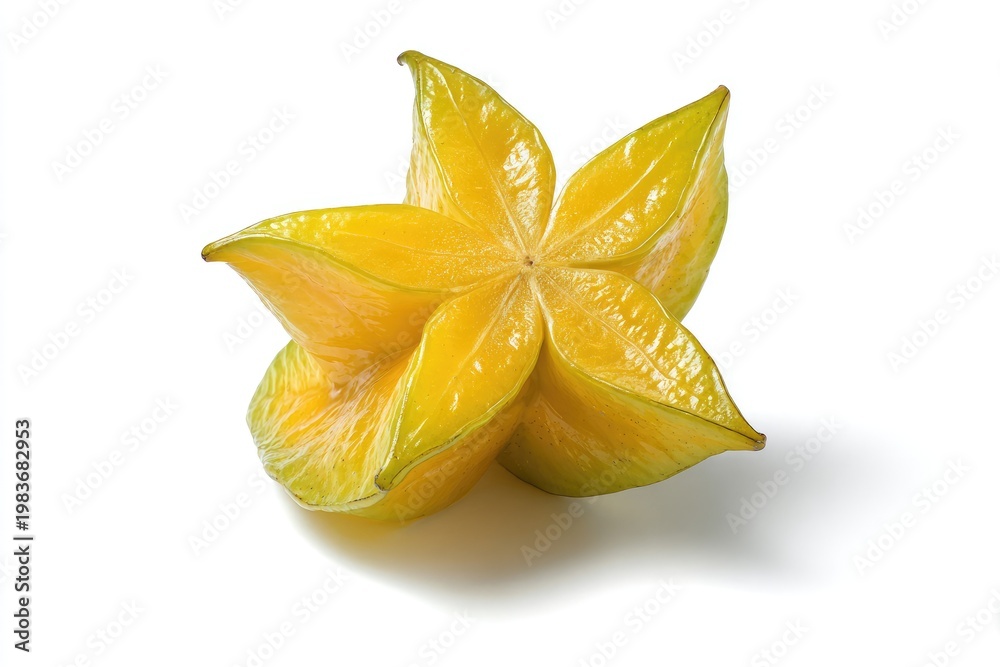 Fototapeta premium Fresh ripe yellow star fruit carambola isolated on white background.