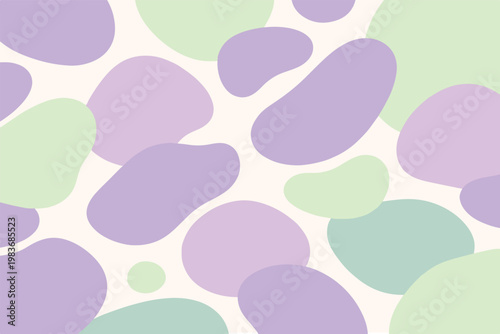 Light lilac lavender soft blob seamless pattern, vector background