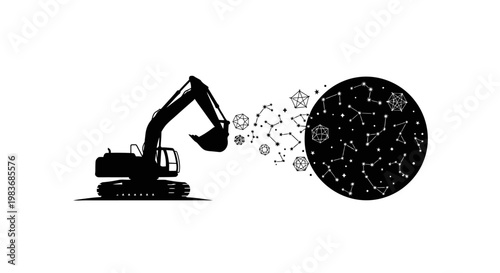 Excavator spreading pollution into the air.