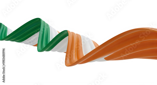 Celebrating flag day vibrant irish flag waves isolated on transparent background
