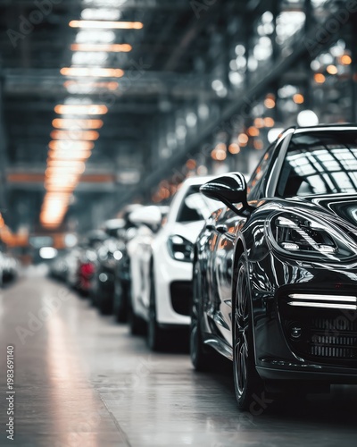 Luxury cars lineup in modern showroom premium automotive retail dealership choice concept