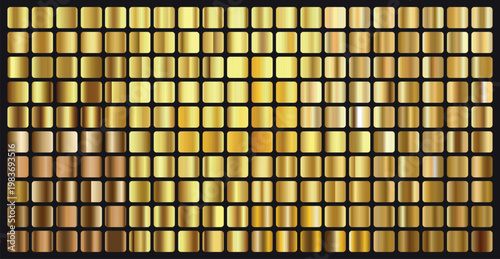 Big collection golden gradient set metallic color swatches 