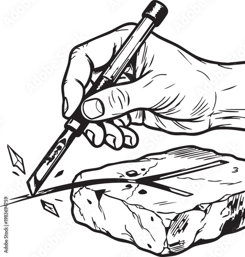 Black and white of a bird in flight wings beak