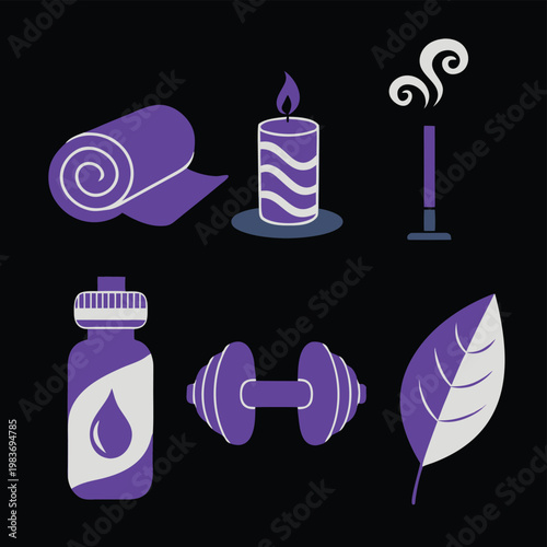 Simple Wellness Icons Set