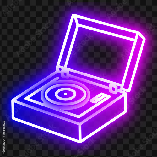 Foto Neon Record Player Design