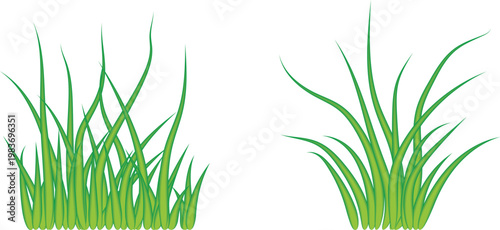 set of Grass icon, cartoon style vector 