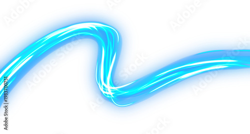 Blue Neon Speed Light Trail Artificial Wave Transparent