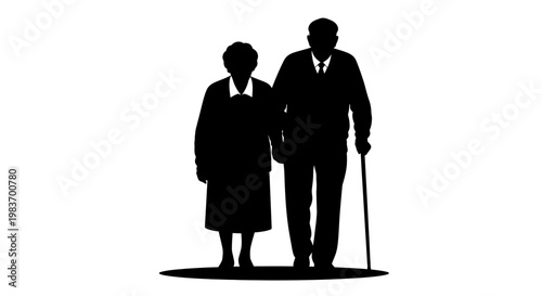 Elderly Couple Silhouettes: A Symbol of Love, Companionship, and Long-Term Relationships