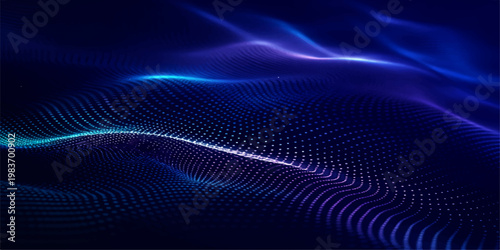 Abstract blue wave background featuring dynamic digital lines and futuristic motion curves for a professional business web template design
