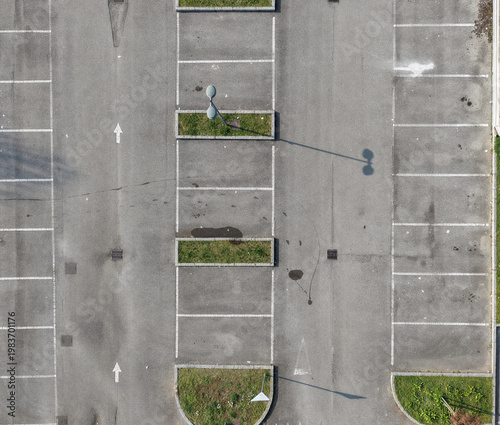 aerial view of street public parking