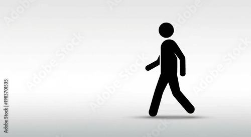 Silhouette of a Person Walking Forward on a Gradient Background