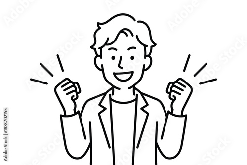 Man celebrating success fists clenched in excitement raised fists business man joyful person celebrating cheerful