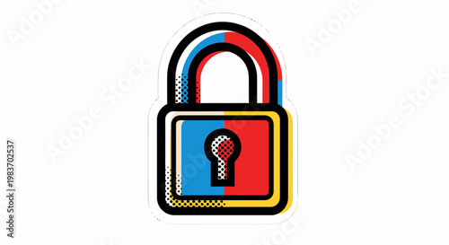 Colorful Lock with Keyhole Design.