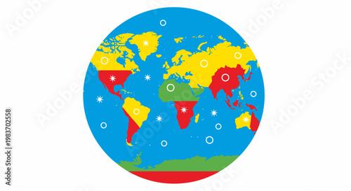 Colorful illustration of the earth globe.