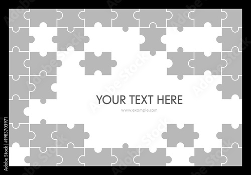 Jigsaw Puzzle Photo Frame Effect Mockup