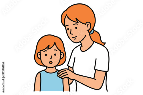 Mother comforting her child gentle touch on the shoulder comforting shoulder parenting childhood protection