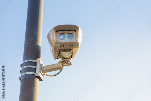 ULEZ camera. Automatic Number Plate Recognition, ANPR camera. Low emission zone (LEZ).
