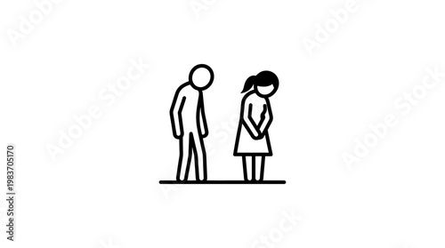 Abstract Stick Figures Depicting Sadness and Disappointment