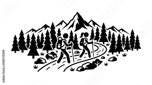 Hiking Couple in the Mountains