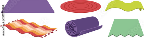 Assortment of colorful floor mats and rugs carpet floor covering