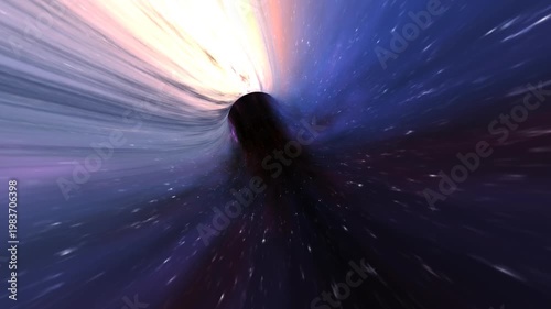  Wormhole Tunnel Through Hyperspace With Stars And Light Speed Motion