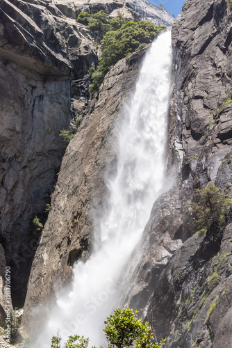 Looking out over the lower yosemite falls.