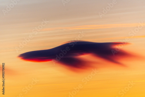 Interesting cloud formations in the early morning winter skies over southern iceland.