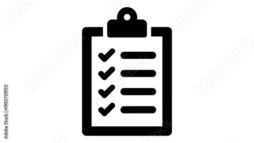 Clipboard with checklist icon, task list symbol, vector illustration isolated on white background