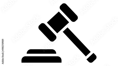 Gavel icon, judge hammer symbol, law and justice sign, vector illustration isolated on white background