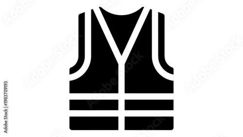 High visibility safety vest icon, vector illustration isolated on white background