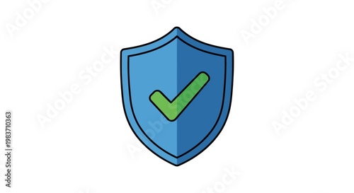 shield checkmark icon a blue security symbol with verified approval illustrating digital protection and quality assurance concepts.