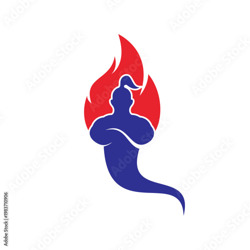 Fire genie logo design template.
