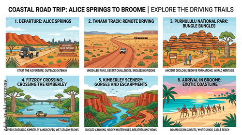 Explore the Australian Outback on a scenic road trip from Alice Springs to Broome