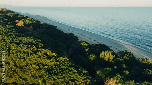 unspoiled Calabrian sea coast aerial view 